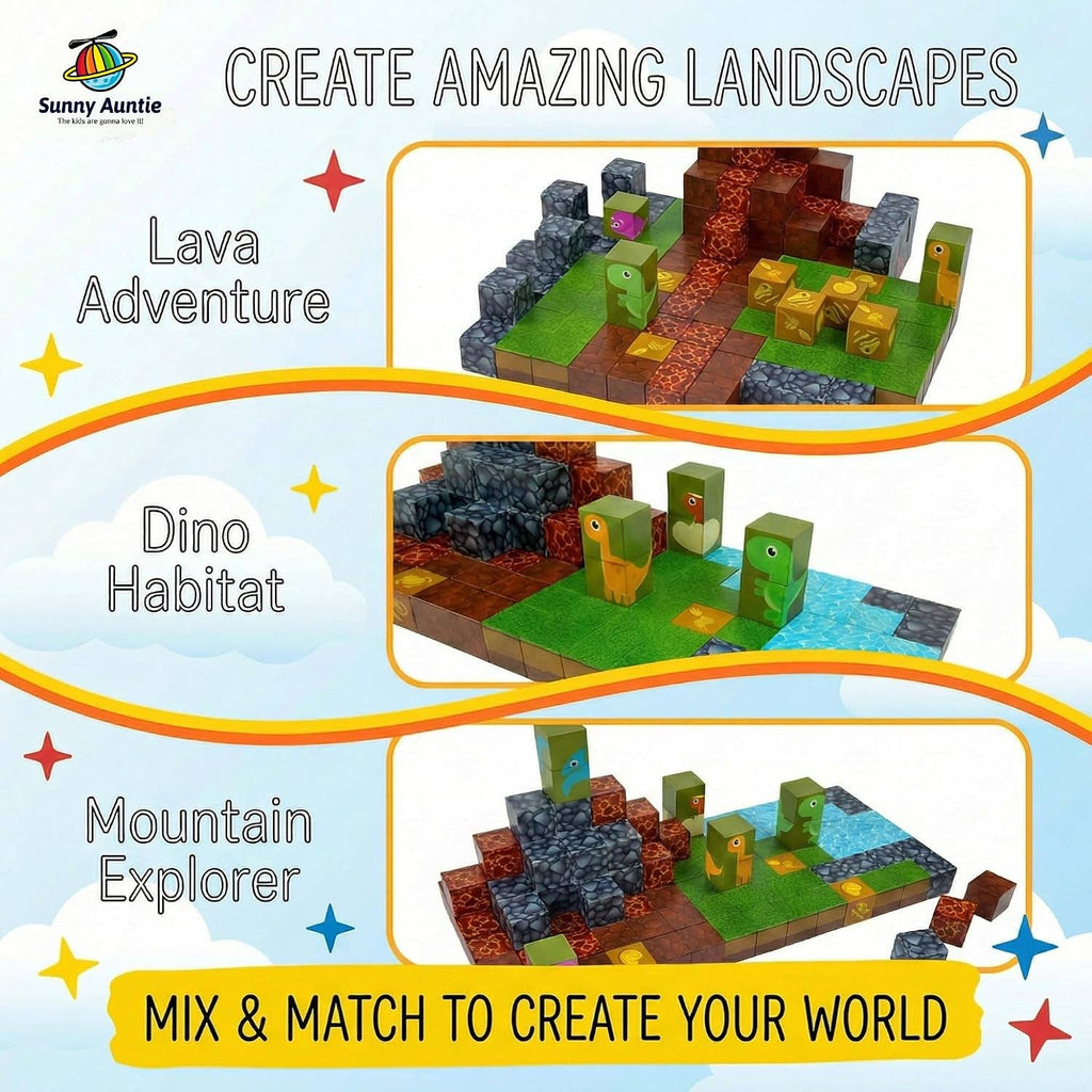 Magnetic Building Blocks Dinosaur Set