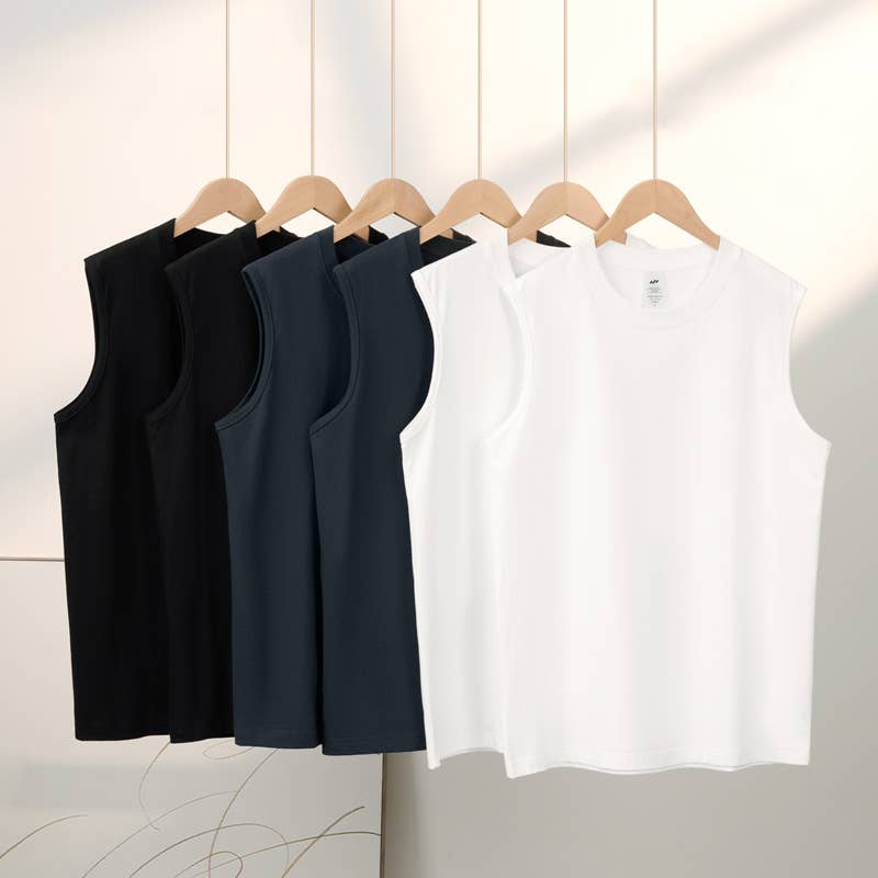 Essential basic plain cotton workout muscle tank top