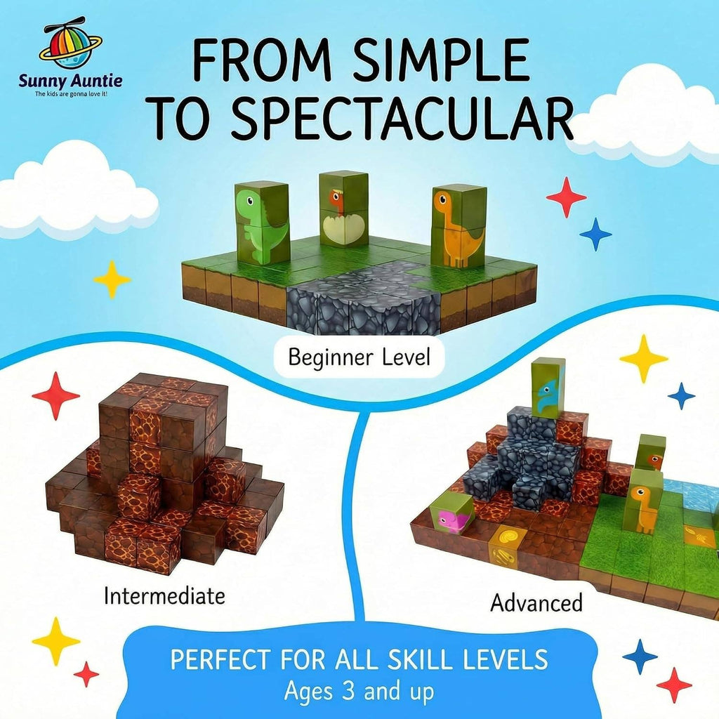 Magnetic Building Blocks Dinosaur Set