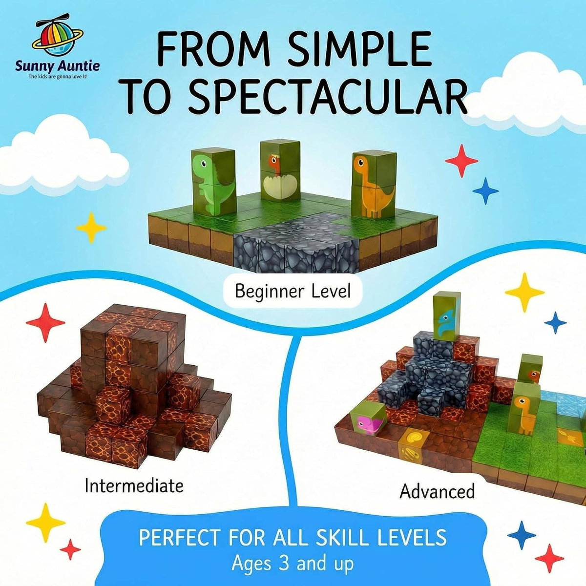 Magnetic Building Blocks Dinosaur Set