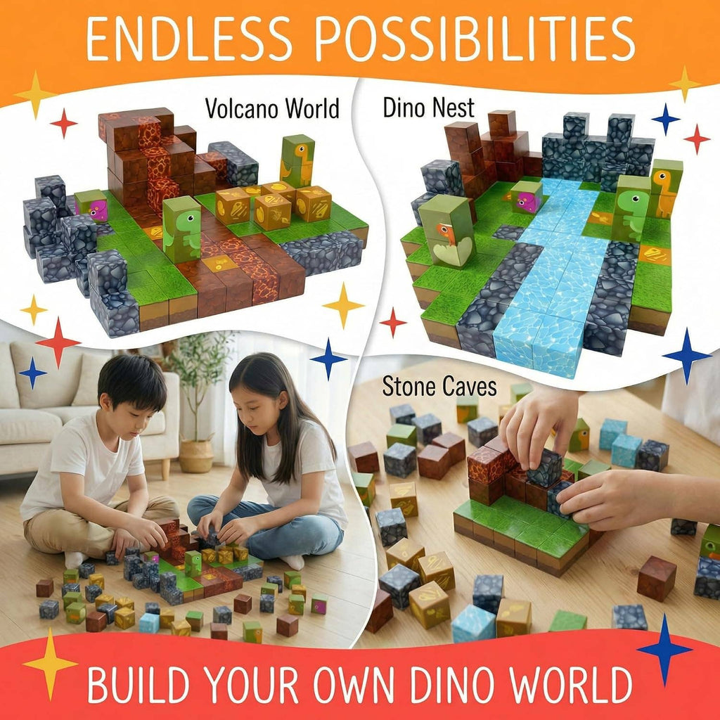 Magnetic Building Blocks Dinosaur Set