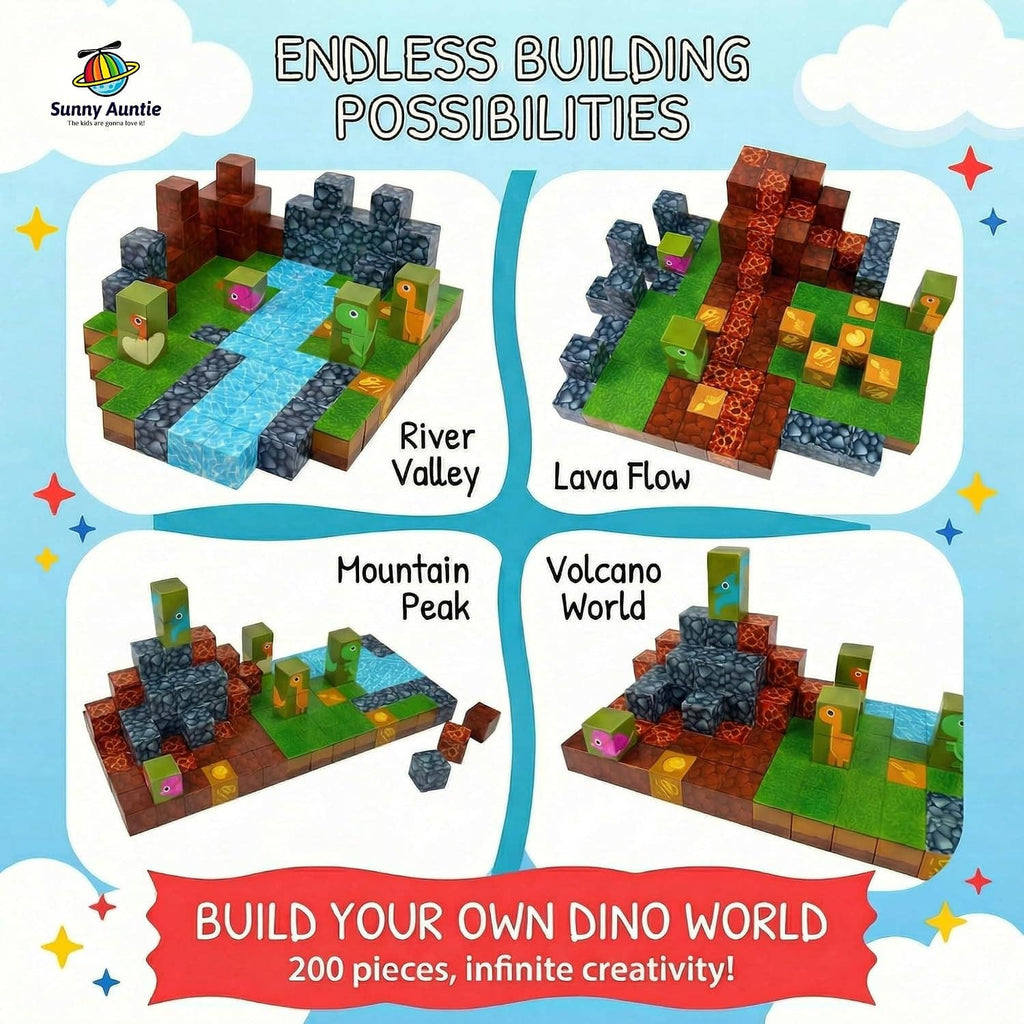 Magnetic Building Blocks Dinosaur Set