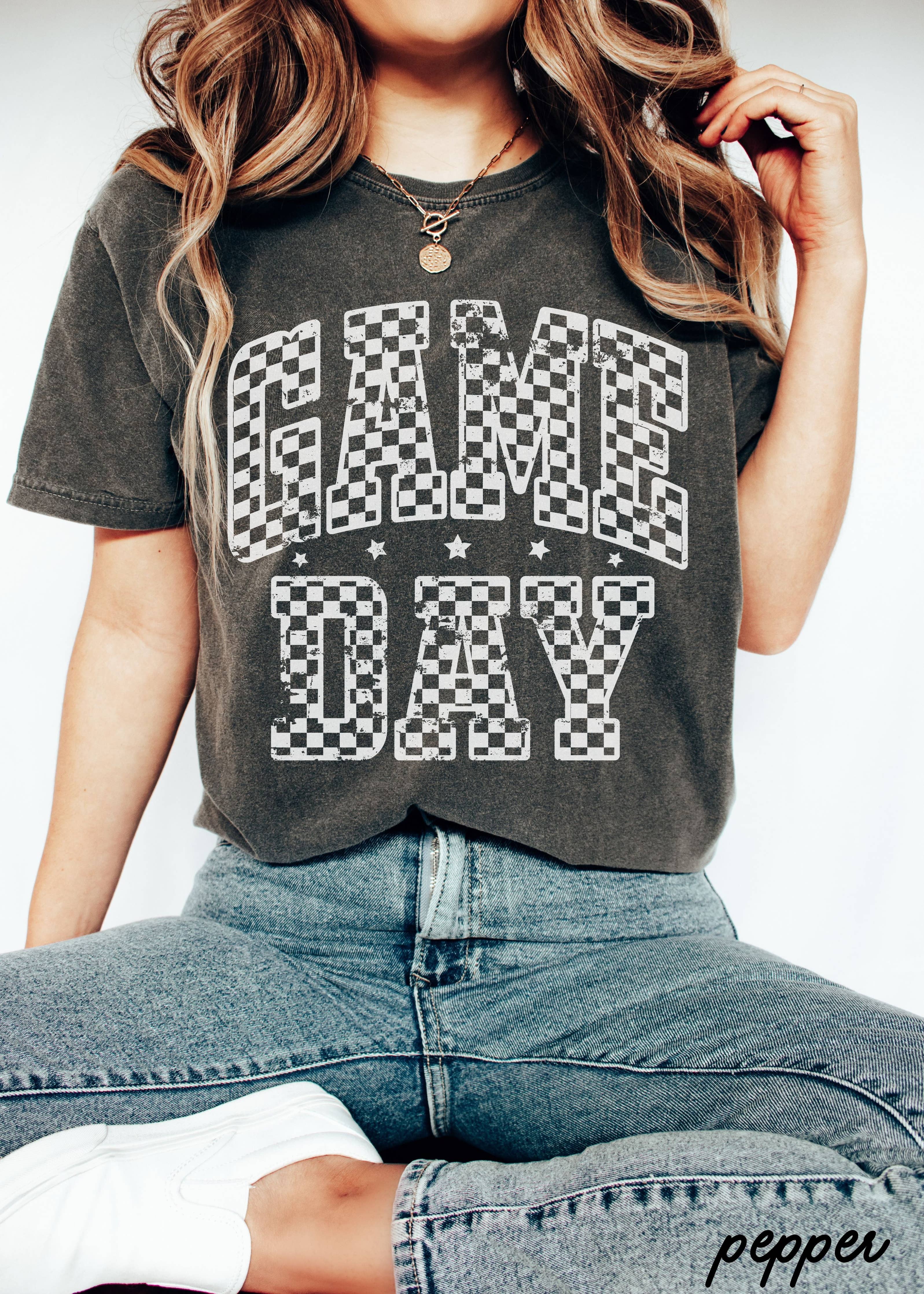 Game Day Checkered Tee *2 Colors (S-3X)