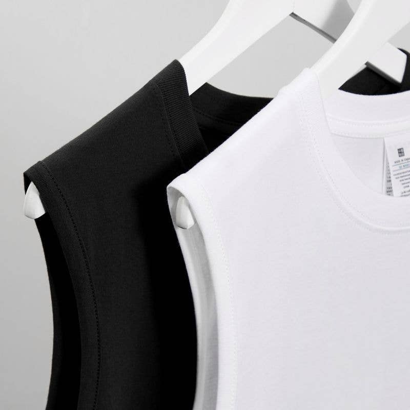 Essential basic plain cotton workout muscle tank top