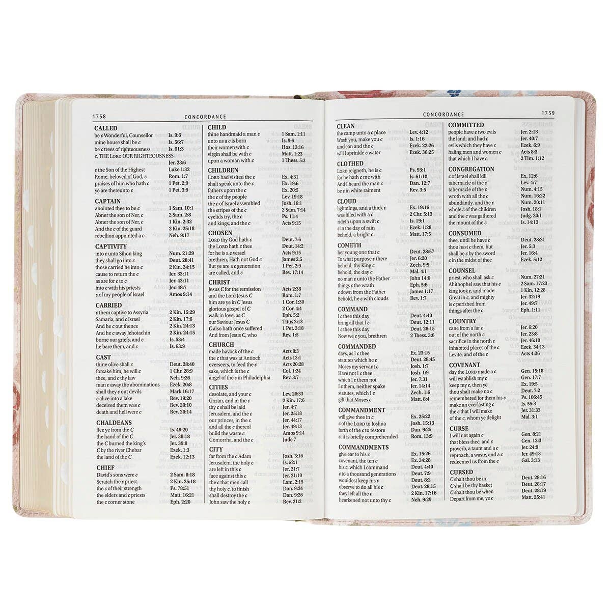 KJV Bible Giant Print Standard-size Faux Leather FloralPrint
