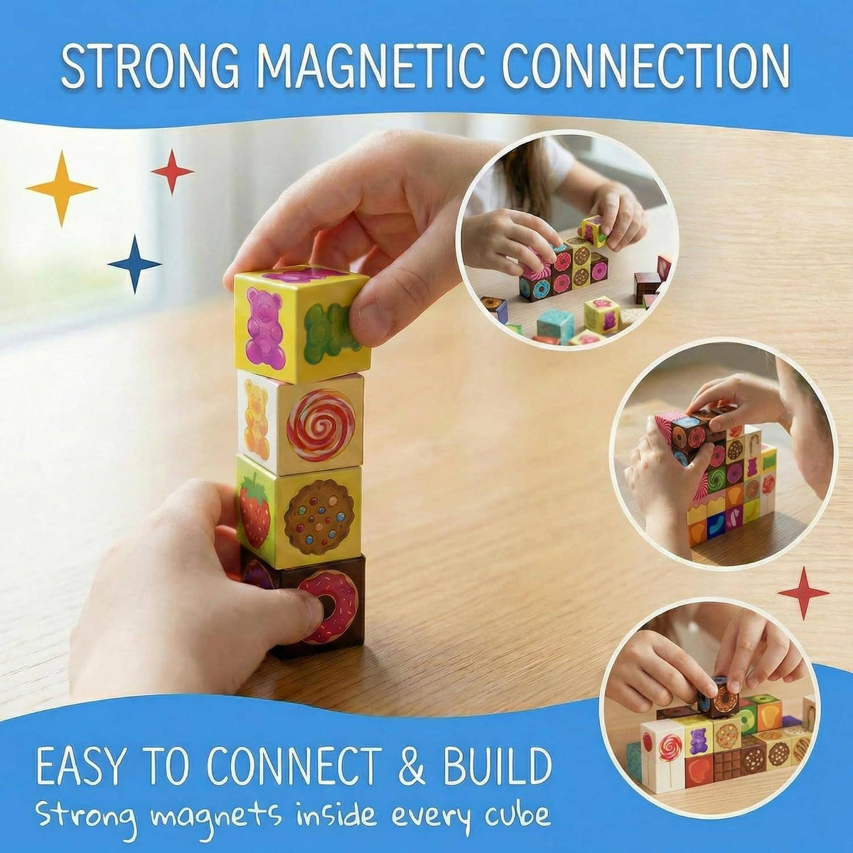 Magnetic Building Blocks Candy City Set