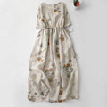 Floral Print Cinched Waist Knee-Length Dress