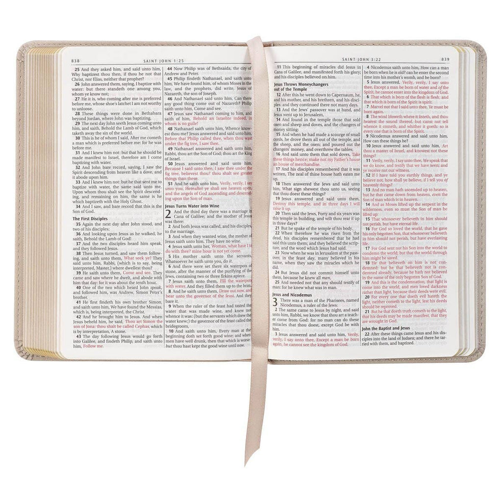 KJV Bible Compact Faux Leather, Taupe