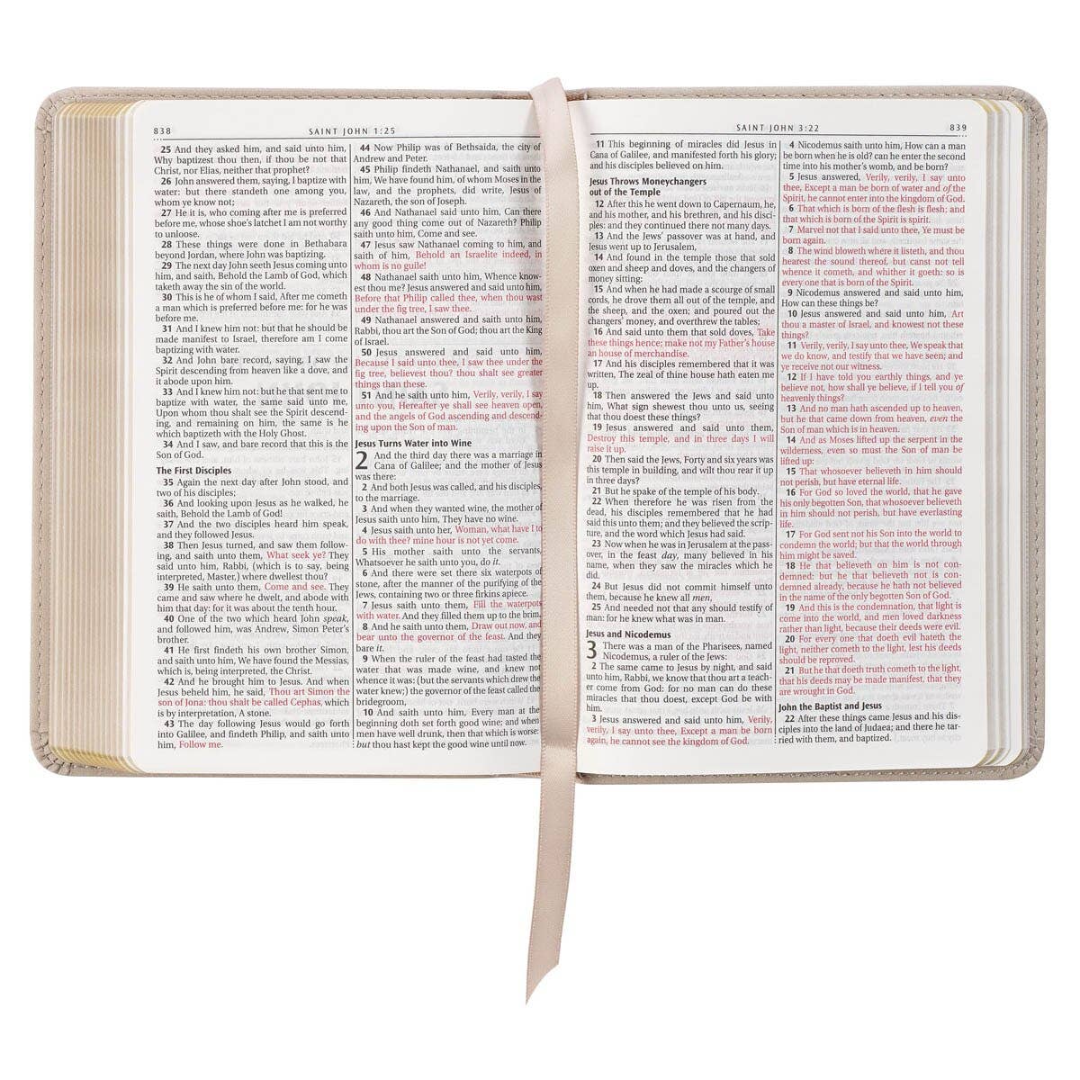 KJV Bible Compact Faux Leather, Taupe