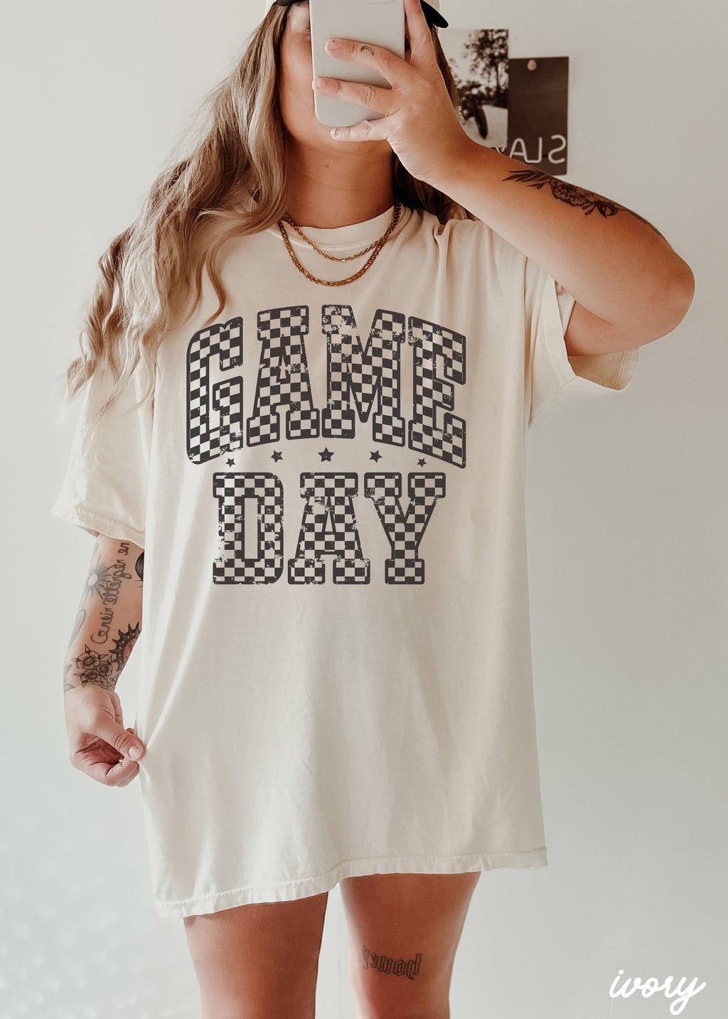 Game Day Checkered Tee *2 Colors (S-3X)